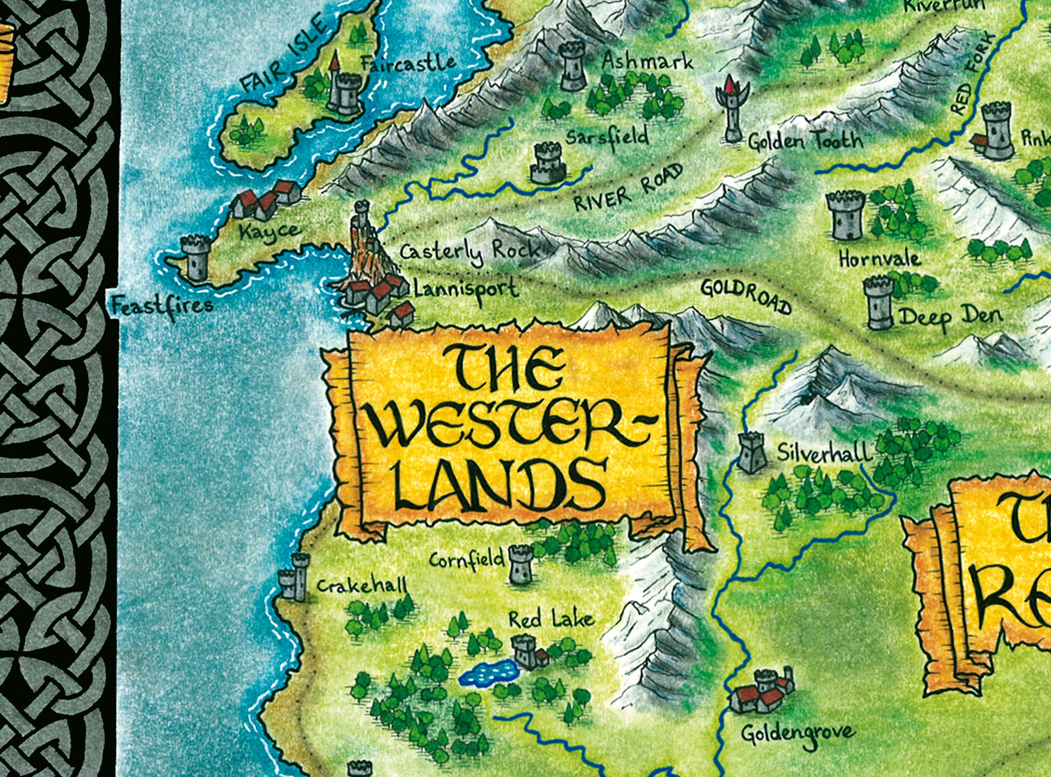 The Westerlands (Westeros Map Detail)